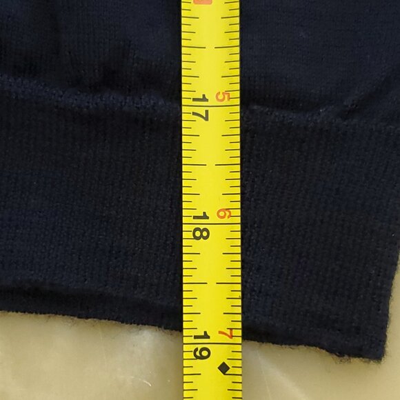 Tory Burch Navy Blue 100% Merino Wool Button-Up Cardigan Sweater Size Small - Picture 12 of 14